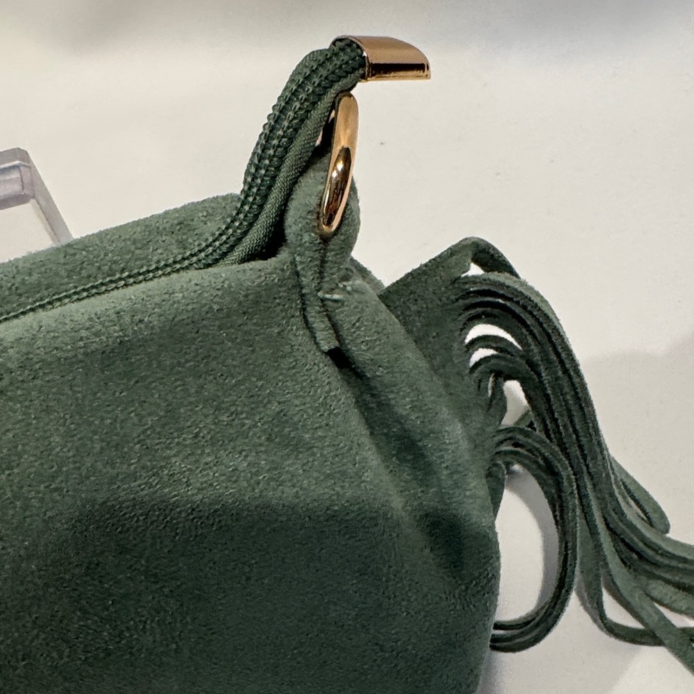 Faux Suede Fringe Crossbody Bag in Sage Green - Picture 11 of 15